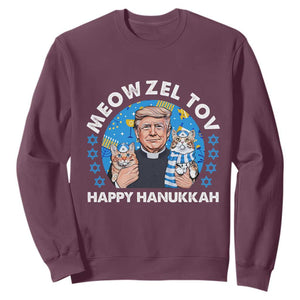 Funny Trump Cat Hanukkah Sweatshirt Meowzel Tov Happy Hanukkah David Stars TS11 Maroon Print Your Wear