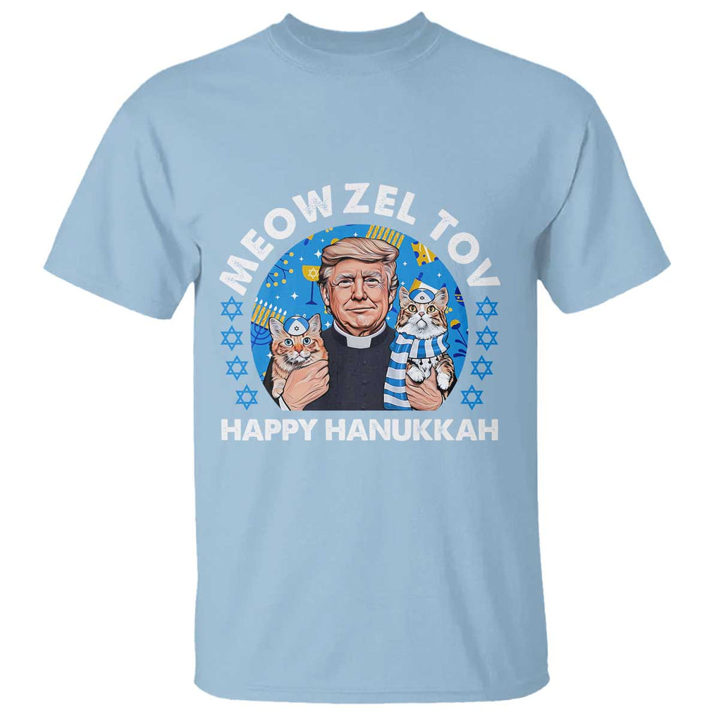 Funny Trump Cat Hanukkah T Shirt Meowzel Tov Happy Hanukkah David Stars TS11 Light Blue Print Your Wear