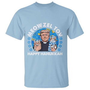 Funny Trump Cat Hanukkah T Shirt Meowzel Tov Happy Hanukkah David Stars TS11 Light Blue Print Your Wear
