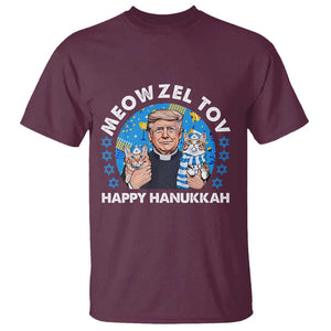 Funny Trump Cat Hanukkah T Shirt Meowzel Tov Happy Hanukkah David Stars TS11 Maroon Print Your Wear