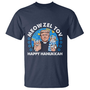 Funny Trump Cat Hanukkah T Shirt Meowzel Tov Happy Hanukkah David Stars TS11 Navy Print Your Wear