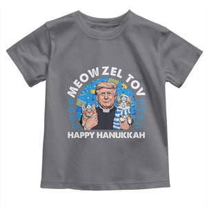 Funny Trump Cat Hanukkah Toddler T Shirt Meowzel Tov Happy Hanukkah David Stars TS11 Charcoal Print Your Wear