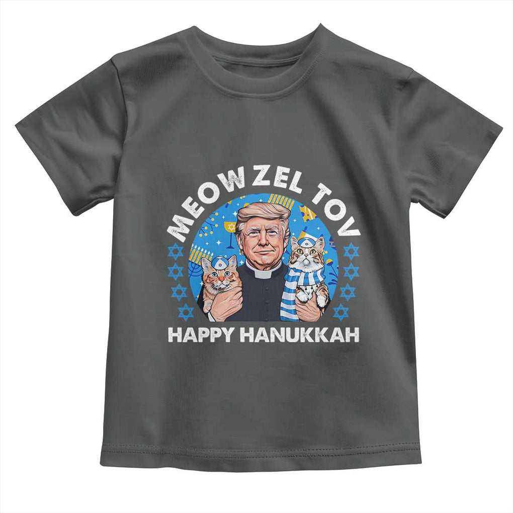 Funny Trump Cat Hanukkah Toddler T Shirt Meowzel Tov Happy Hanukkah David Stars TS11 Dark Heather Print Your Wear