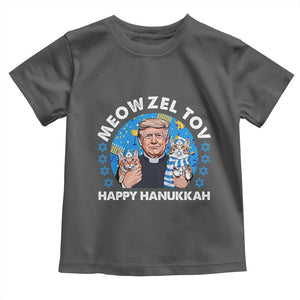 Funny Trump Cat Hanukkah Toddler T Shirt Meowzel Tov Happy Hanukkah David Stars TS11 Dark Heather Print Your Wear