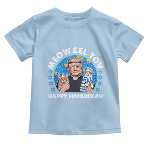 Funny Trump Cat Hanukkah Toddler T Shirt Meowzel Tov Happy Hanukkah David Stars TS11 Light Blue Print Your Wear