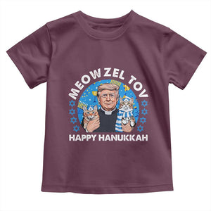 Funny Trump Cat Hanukkah Toddler T Shirt Meowzel Tov Happy Hanukkah David Stars TS11 Maroon Print Your Wear