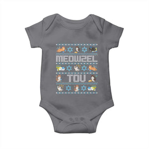 Funny Hanukkah Cats Baby Onesie Meowzel Tov Chanukah Menorah David Stars TS11 Charcoal Print Your Wear