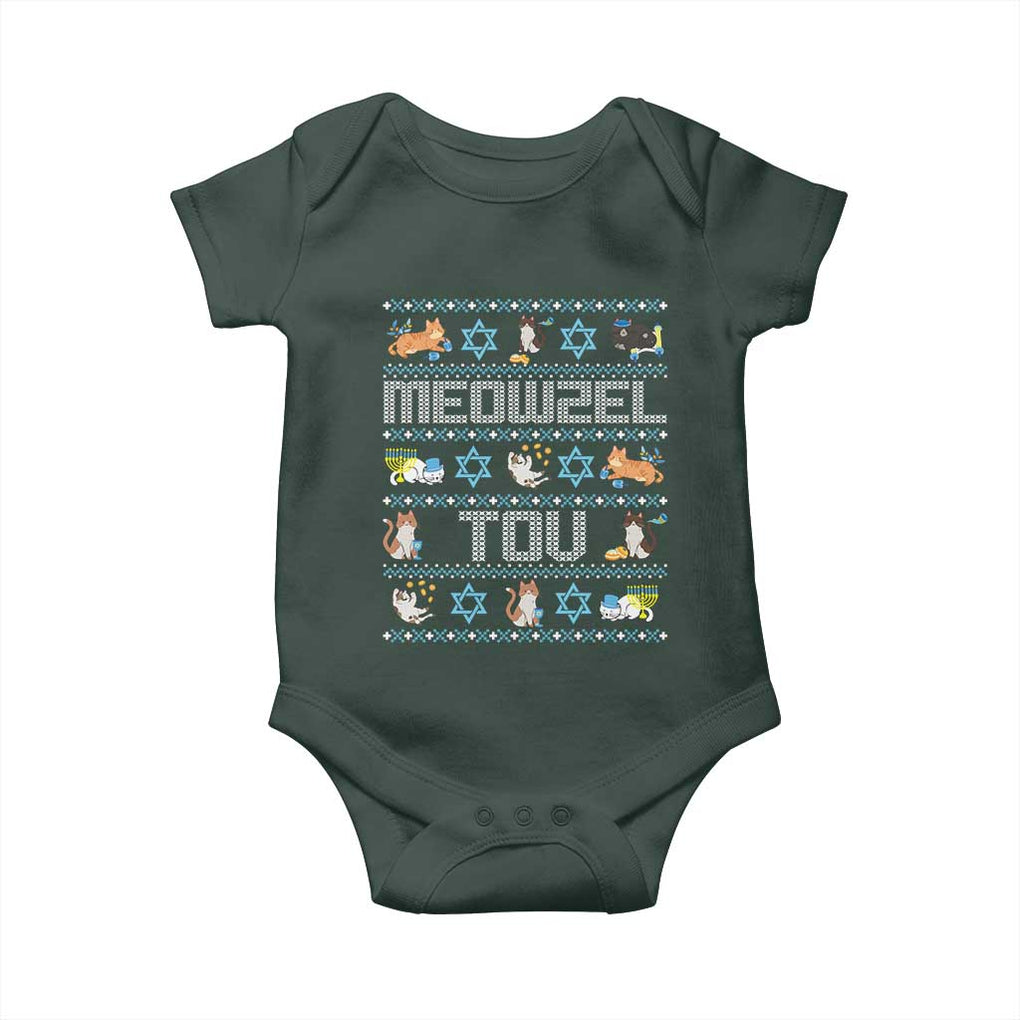 Funny Hanukkah Cats Baby Onesie Meowzel Tov Chanukah Menorah David Stars TS11 Print Your Wear