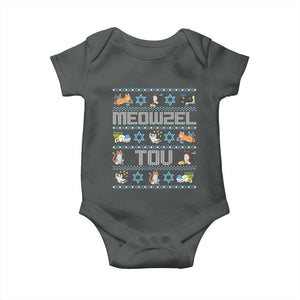 Funny Hanukkah Cats Baby Onesie Meowzel Tov Chanukah Menorah David Stars TS11 Dark Heather Print Your Wear