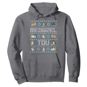 Funny Hanukkah Cats Hoodie Meowzel Tov Chanukah Menorah David Stars TS11 Charcoal Print Your Wear