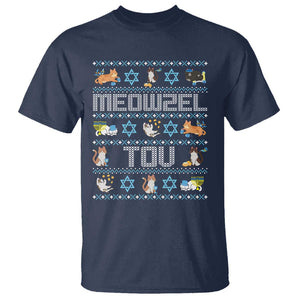 Funny Hanukkah Cats T Shirt Meowzel Tov Chanukah Menorah David Stars TS11 Navy Print Your Wear