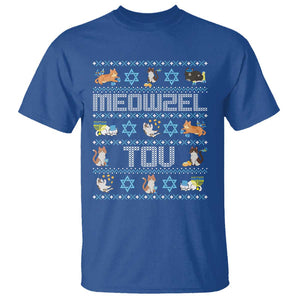 Funny Hanukkah Cats T Shirt Meowzel Tov Chanukah Menorah David Stars TS11 Royal Blue Print Your Wear