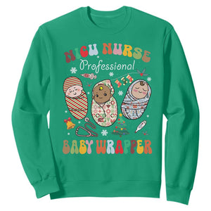 Funny NICU Nurse Christmas Sweatshirt Professional Baby Wrapper TS11 Irish Green Print Your Wear