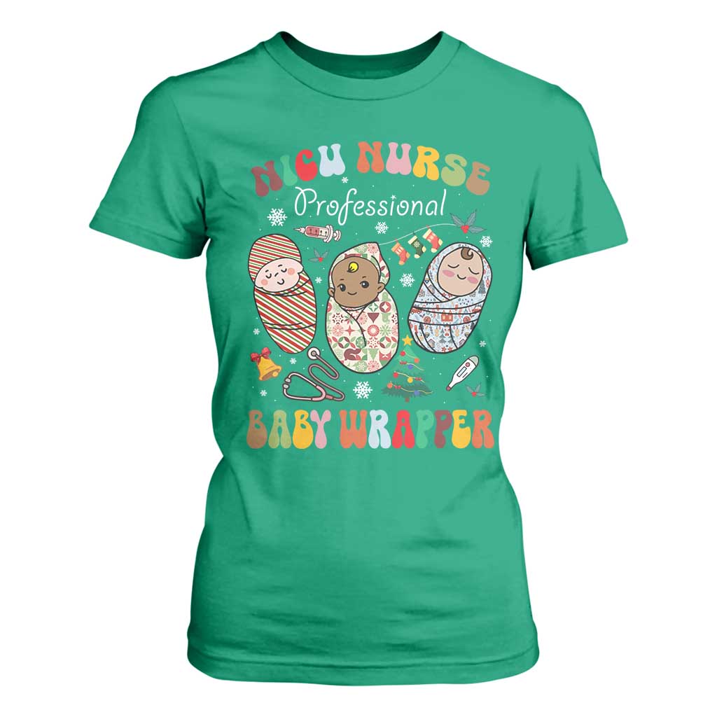 Funny NICU Nurse Christmas T Shirt For Women Professional Baby Wrapper TS11 Irish Green Print Your Wear