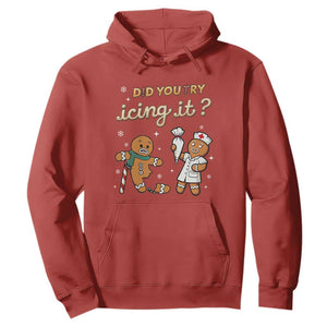 Funny Christmas Nurse Hoodie Did You Try Icing It Gingerbreads TS11 Red Print Your Wear