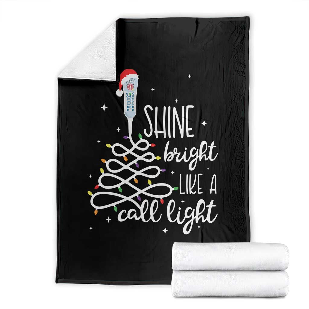 Funny Christmas Nurse Throw Blanket Shine Bright Like A Call Light Led Lights TS11 Black Print Your Wear