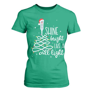 Funny Christmas Nurse T Shirt For Women Shine Bright Like A Call Light Led Lights TS11 Irish Green Print Your Wear