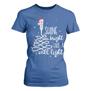 Funny Christmas Nurse T Shirt For Women Shine Bright Like A Call Light Led Lights TS11 Royal Blue Print Your Wear