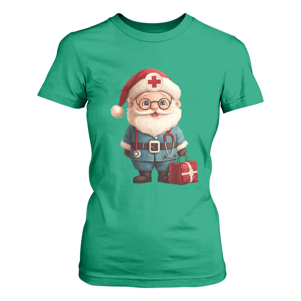 Funny Christmas Santa Doctor Medical T Shirt For Women TS11 Irish Green Print Your Wear