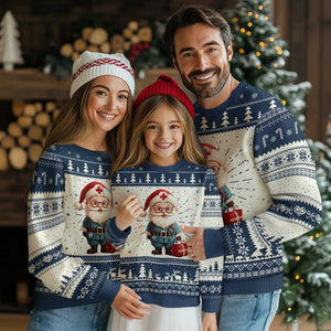 Funny Xmas Santa Doctor Medical Ugly Christmas Sweater TS11 Navy Print Your Wear