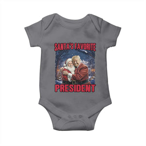 Funny Christmas Trump Santa Baby Onesie Santa's Favorite President White House TS11 Charcoal Print Your Wear