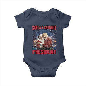 Funny Christmas Trump Santa Baby Onesie Santa's Favorite President White House TS11 Navy Print Your Wear