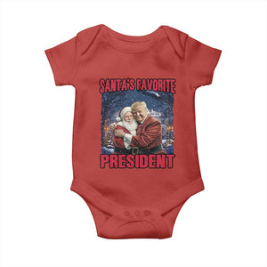 Funny Christmas Trump Santa Baby Onesie Santa's Favorite President White House TS11 Red Print Your Wear