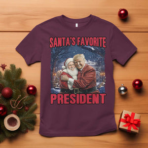 Funny Christmas Trump Santa T Shirt Santa's Favorite President White House TS11 Maroon Print Your Wear