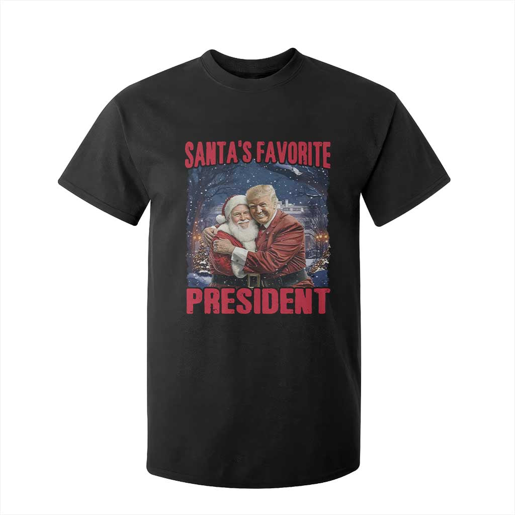 Funny Christmas Trump Santa T Shirt For Kid Santa's Favorite President White House TS11 Black Print Your Wear