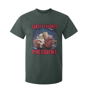Funny Christmas Trump Santa T Shirt For Kid Santa's Favorite President White House TS11 Dark Forest Green Print Your Wear