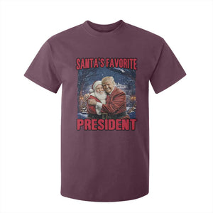 Funny Christmas Trump Santa T Shirt For Kid Santa's Favorite President White House TS11 Maroon Print Your Wear