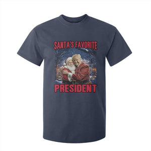 Funny Christmas Trump Santa T Shirt For Kid Santa's Favorite President White House TS11 Navy Print Your Wear
