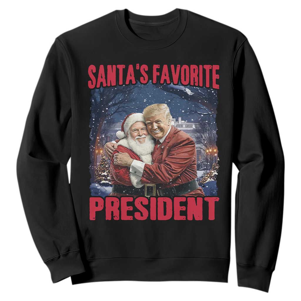 Funny Christmas Trump Santa Sweatshirt Santa's Favorite President White House TS11 Black Print Your Wear