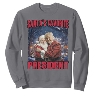 Funny Christmas Trump Santa Sweatshirt Santa's Favorite President White House TS11 Charcoal Print Your Wear
