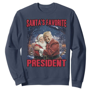 Funny Christmas Trump Santa Sweatshirt Santa's Favorite President White House TS11 Navy Print Your Wear