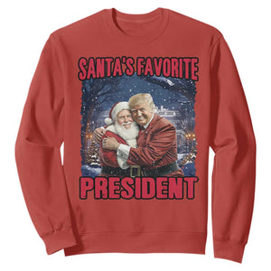 Funny Christmas Trump Santa Sweatshirt Santa's Favorite President White House TS11 Red Print Your Wear