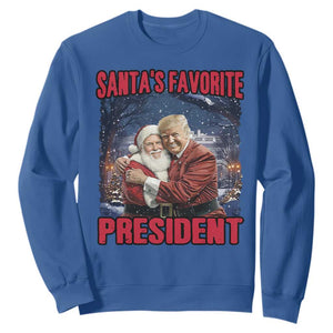 Funny Christmas Trump Santa Sweatshirt Santa's Favorite President White House TS11 Royal Blue Print Your Wear
