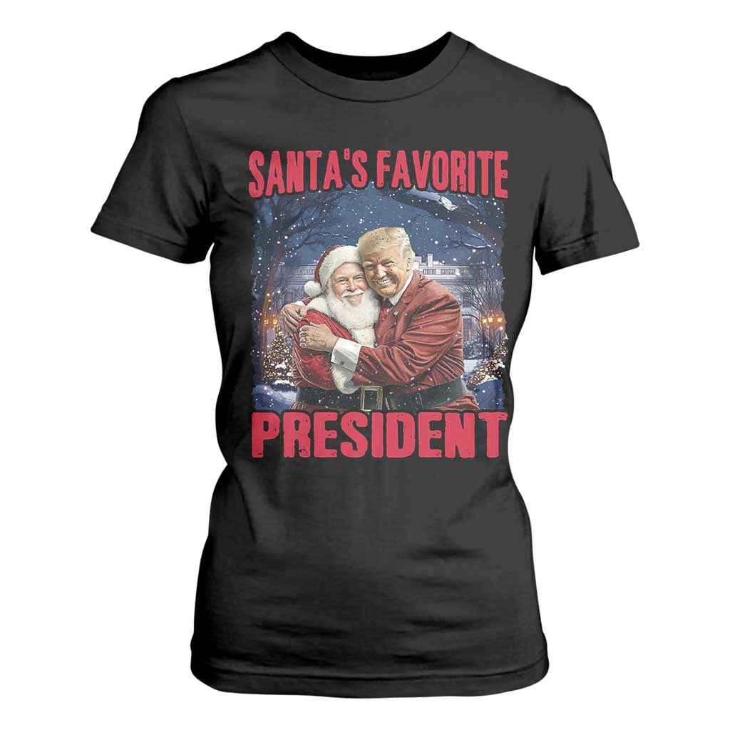 Funny Christmas Trump Santa T Shirt For Women Santa's Favorite President White House TS11 Black Print Your Wear