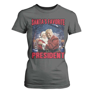 Funny Christmas Trump Santa T Shirt For Women Santa's Favorite President White House TS11 Dark Heather Print Your Wear