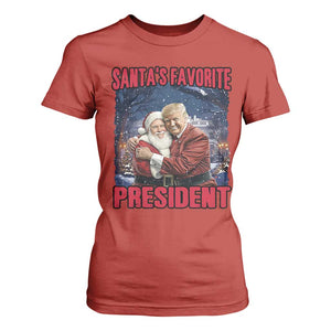 Funny Christmas Trump Santa T Shirt For Women Santa's Favorite President White House TS11 Red Print Your Wear