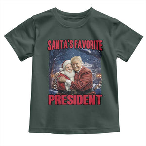 Funny Christmas Trump Santa Toddler T Shirt Santa's Favorite President White House TS11 Dark Forest Green Print Your Wear