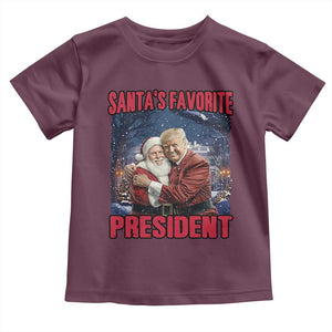 Funny Christmas Trump Santa Toddler T Shirt Santa's Favorite President White House TS11 Maroon Print Your Wear