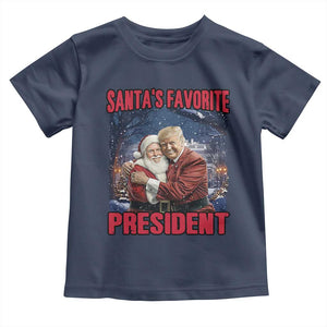 Funny Christmas Trump Santa Toddler T Shirt Santa's Favorite President White House TS11 Navy Print Your Wear