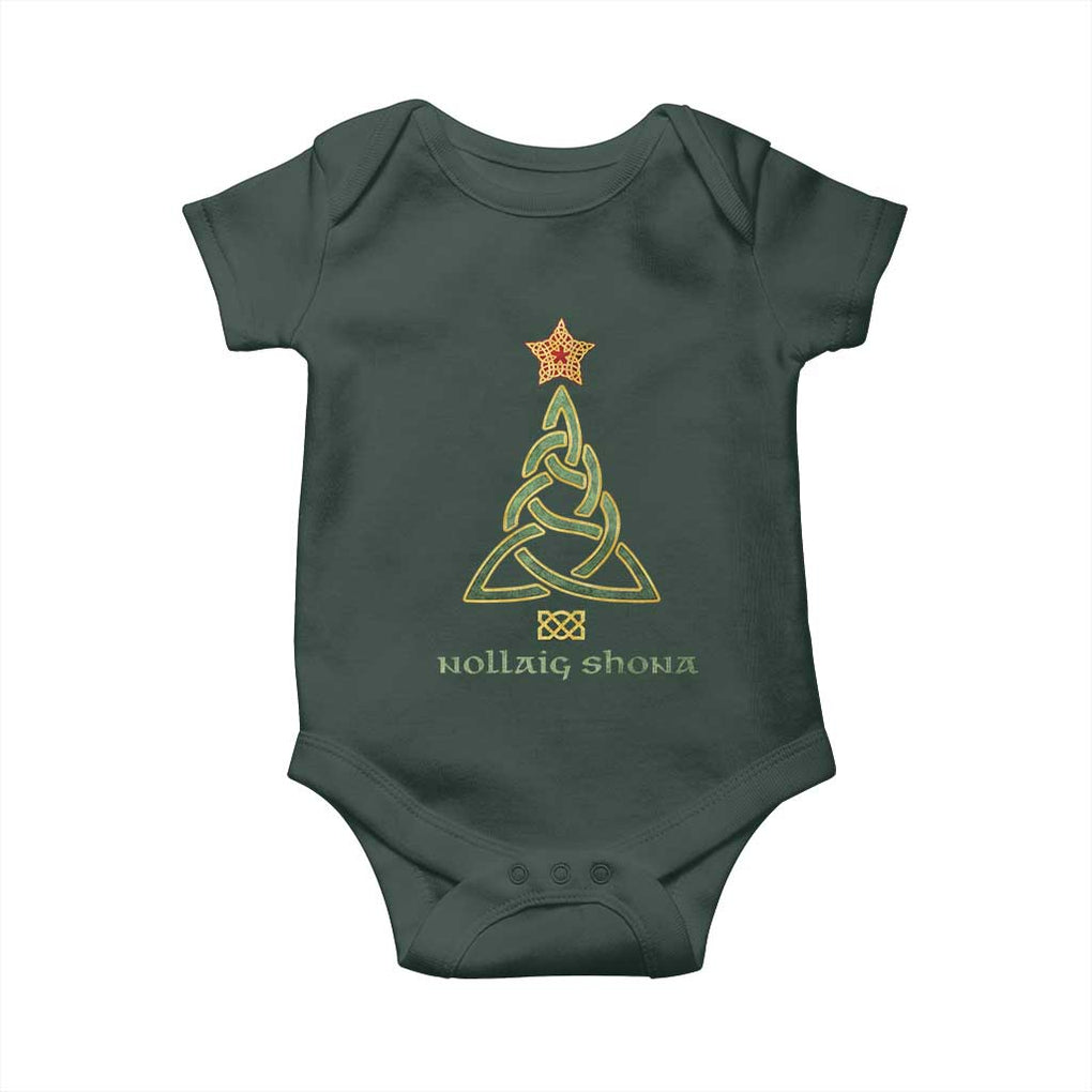 Irish Gaelic Christmas Nollaig Shona Baby Onesie Celtic Knot Christmas Tree TS11 Print Your Wear