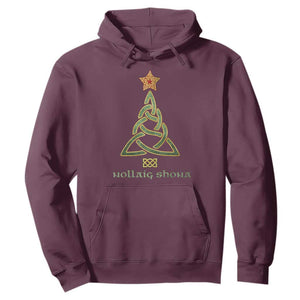 Irish Gaelic Christmas Nollaig Shona Hoodie Celtic Knot Christmas Tree TS11 Maroon Print Your Wear