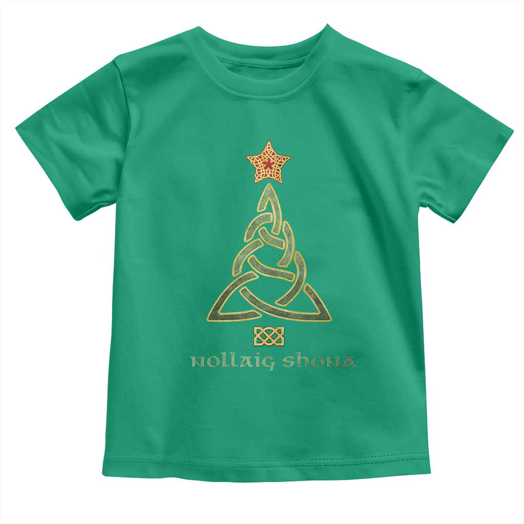 Irish Gaelic Christmas Nollaig Shona Toddler T Shirt Celtic Knot Christmas Tree TS11 Irish Green Print Your Wear