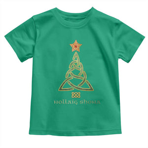 Irish Gaelic Christmas Nollaig Shona Toddler T Shirt Celtic Knot Christmas Tree TS11 Irish Green Print Your Wear