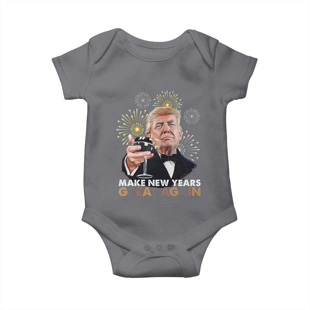 Funny Trump New Year Baby Onesie Make New Years Great Again Fireworks TS11 Charcoal Print Your Wear