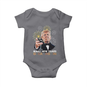 Funny Trump New Year Baby Onesie Make New Years Great Again Fireworks TS11 Charcoal Print Your Wear