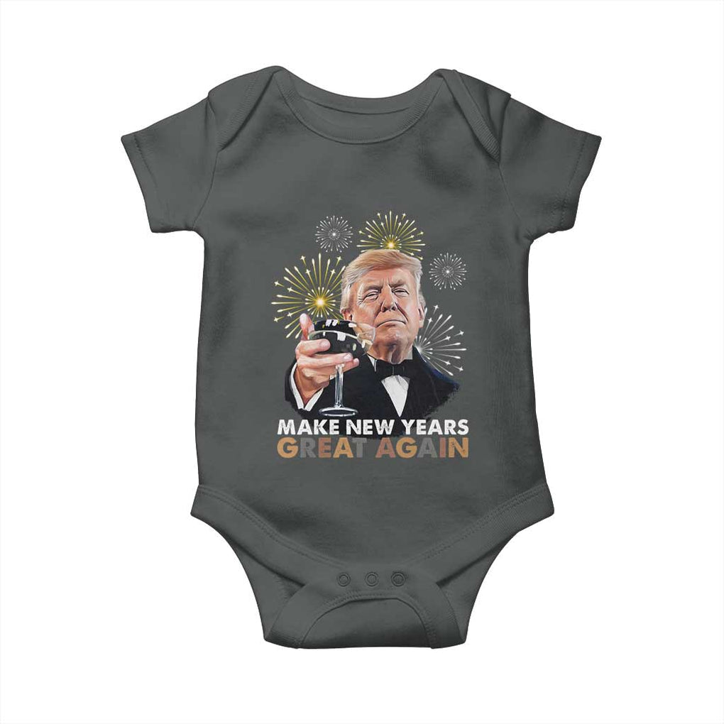 Funny Trump New Year Baby Onesie Make New Years Great Again Fireworks TS11 Dark Heather Print Your Wear